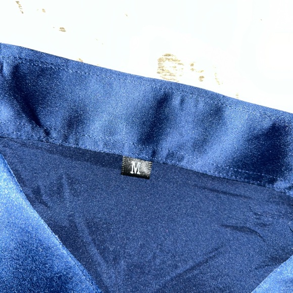 Silky Navy Blue Button-down - Picture 3 of 3